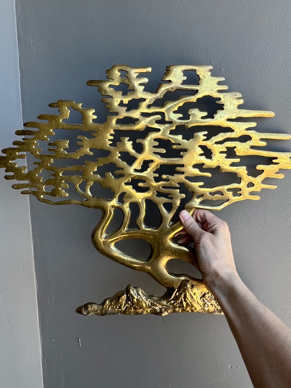 MCM brass bonsai tree of life ~wall art
Vintage brass art